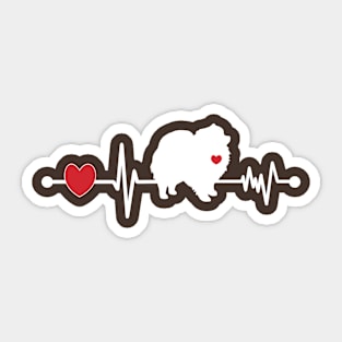 Pomeranians Make Your Heart Beat Sticker